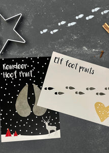 Elf Foot Print and Reindeer Hoof Print